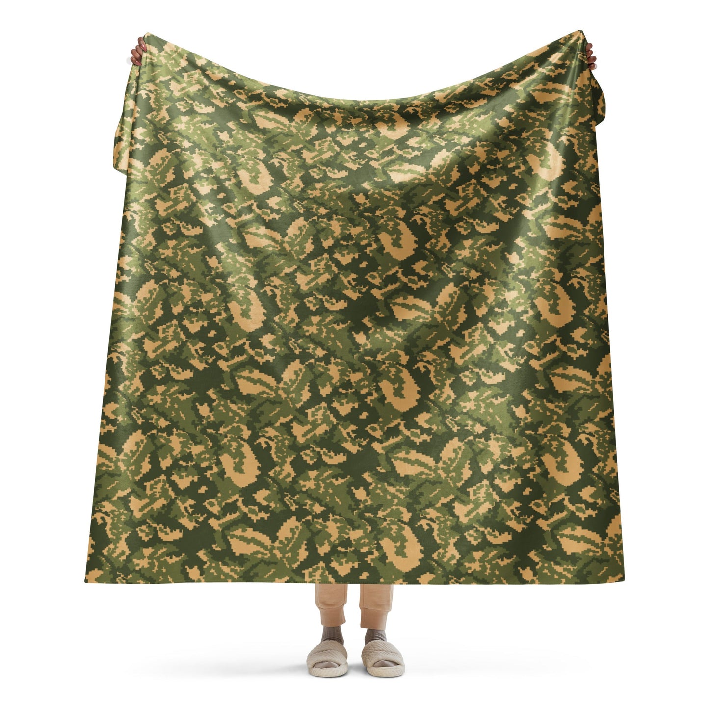 Russian TTsMKK Disruptive Tri Color CAMO Sherpa Blanket - 60″×80″