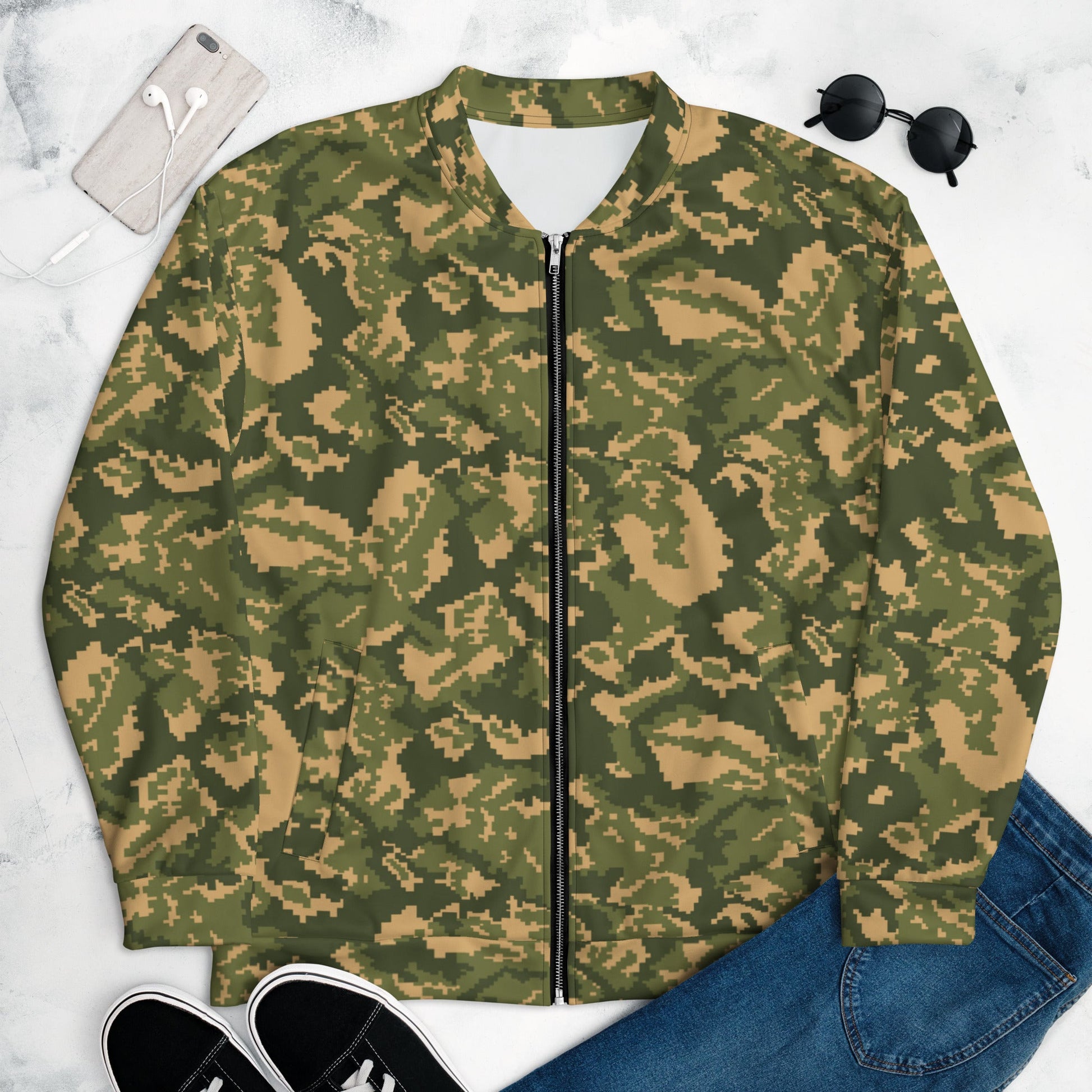 Russian TTsMKK Disruptive Tri Color CAMO Unisex Bomber Jacket - Jackets
