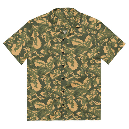 Russian TTsMKK Disruptive Tri Color CAMO Unisex Short-Sleeve Button Shirt - 2XS