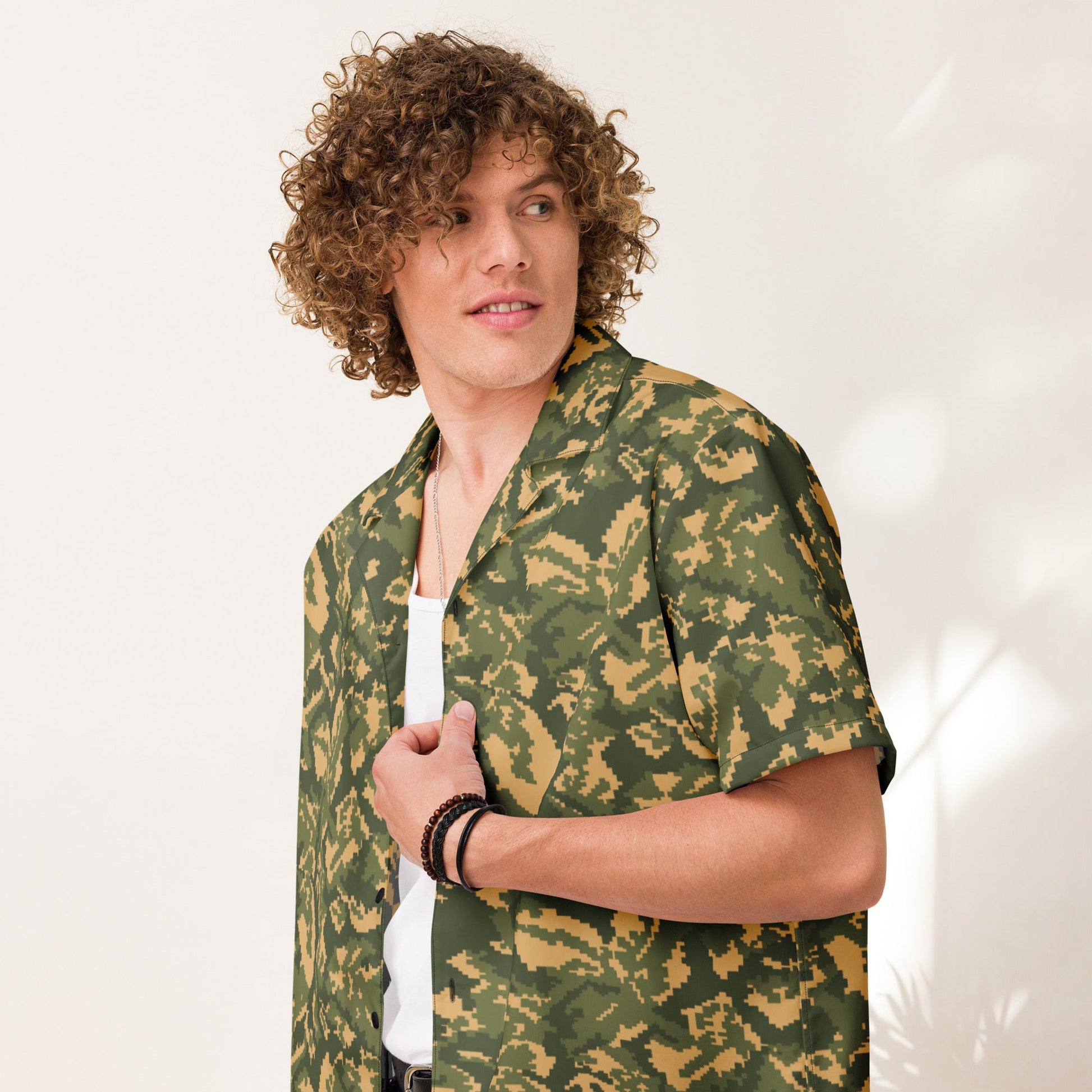 Russian TTsMKK Disruptive Tri Color CAMO Unisex Short-Sleeve Button Shirt
