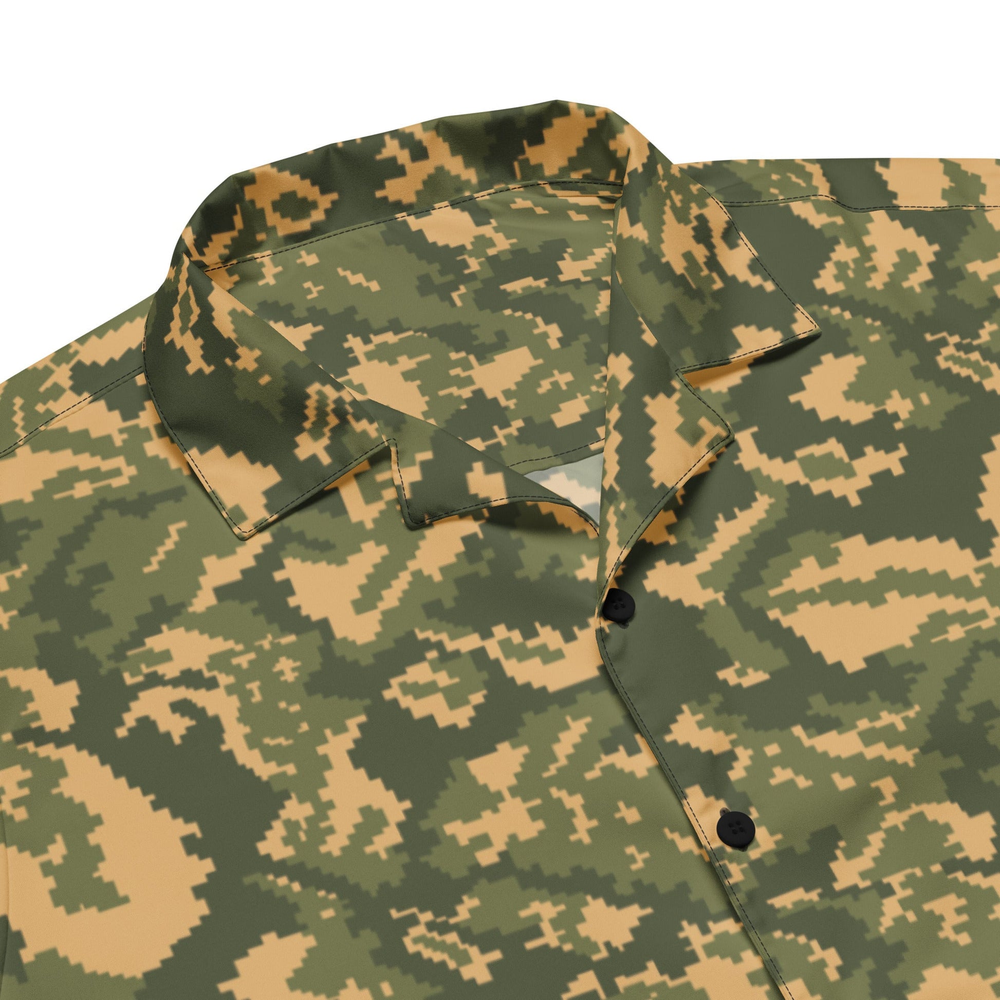 Russian TTsMKK Disruptive Tri Color CAMO Unisex Short-Sleeve Button Shirt
