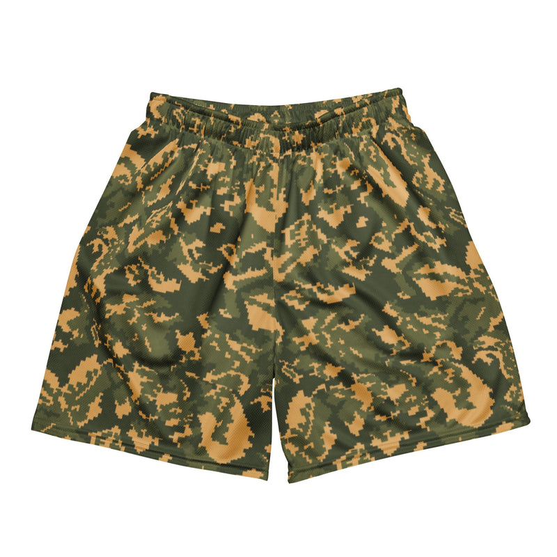 TTsMKK Tri-Color Russian CAMO Unisex Mesh Shorts - 2XS
