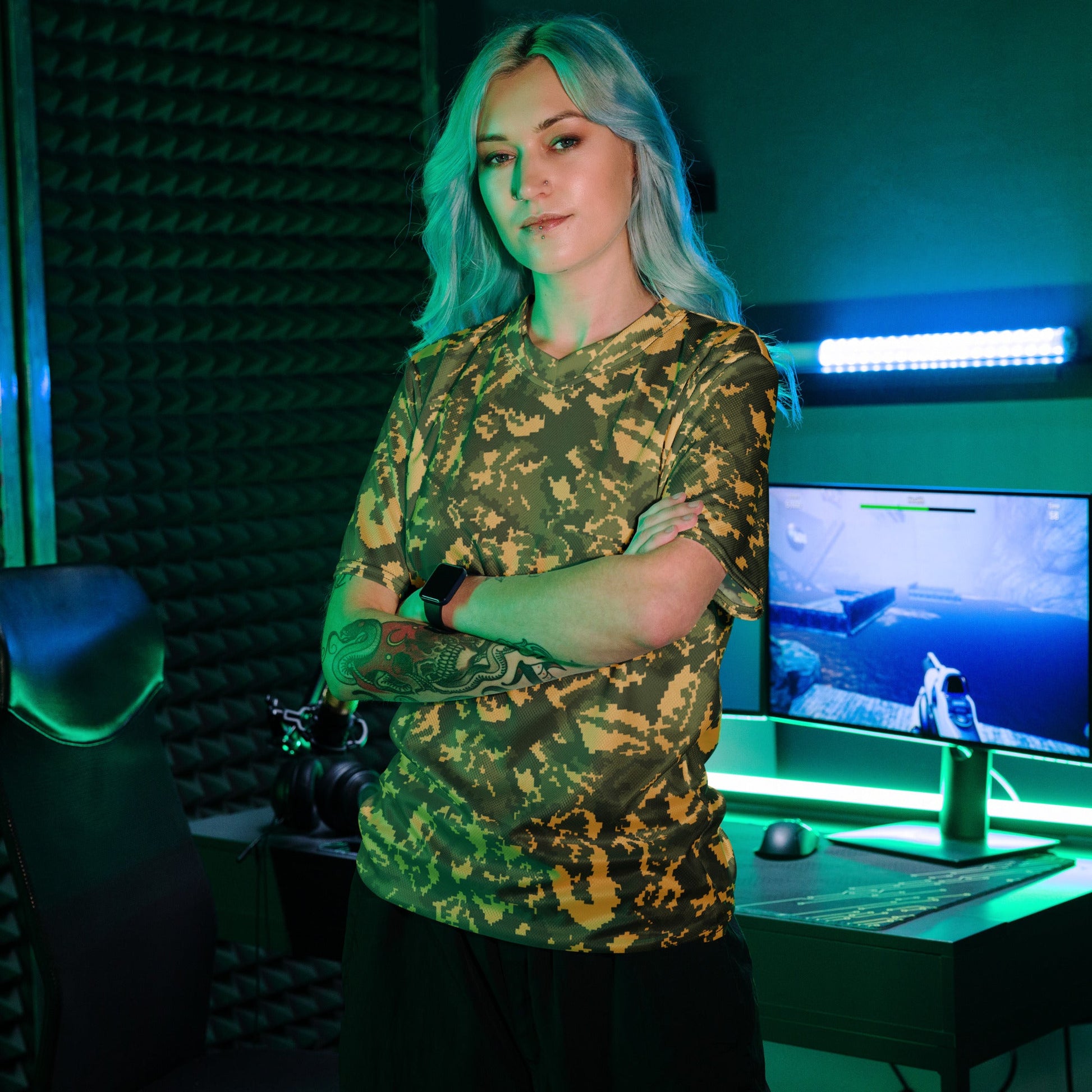 Russian TTsMKK Disruptive Tri Color CAMO unisex sports jersey - Sports Jerseys