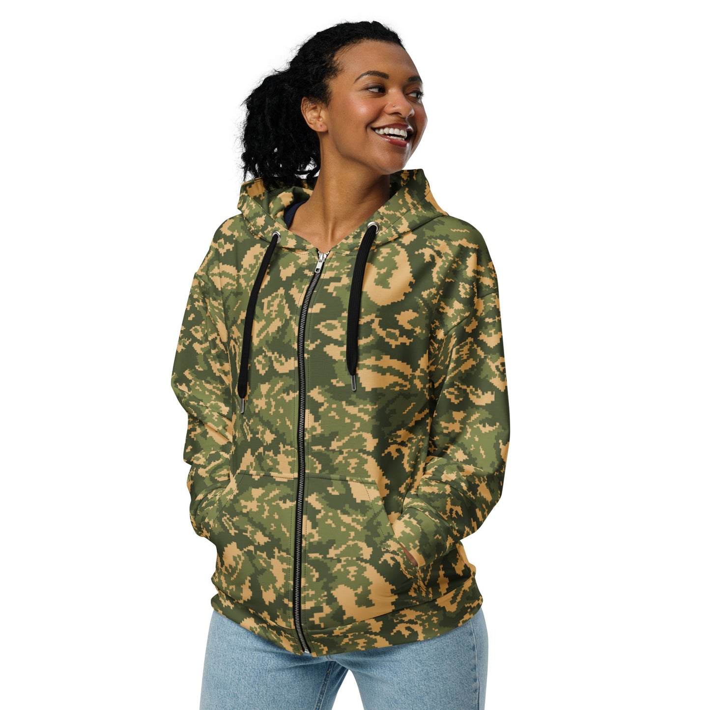 Russian TTsMKK Disruptive Tri Color CAMO Unisex zip hoodie - Zip Hoodies