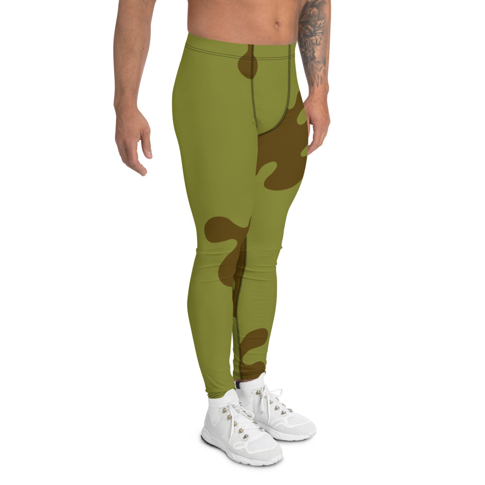 Russian WW2 Amoeba Green and Brown CAMO Men’s Leggings - Mens