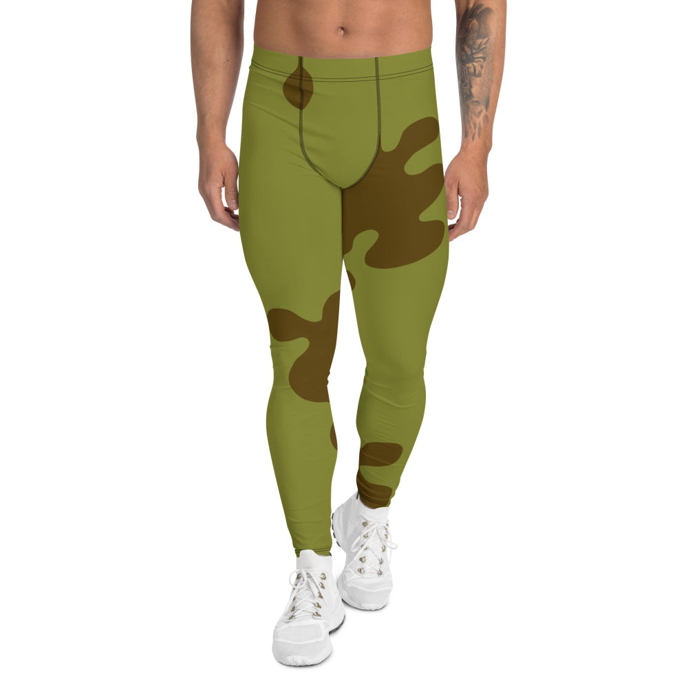 Russian WW2 Amoeba Green and Brown CAMO Men’s Leggings - XS - Mens