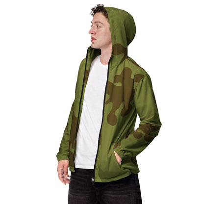 Russian WW2 Amoeba Green and Brown CAMO Men’s windbreaker - XS - Mens Windbreaker