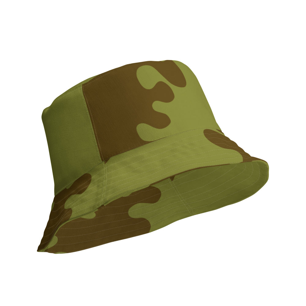 Russian WW2 Amoeba Green and Brown CAMO Reversible bucket hat - Bucket Hat