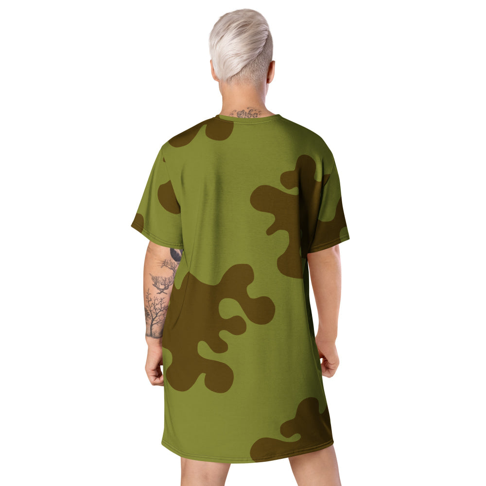 Russian WW2 Amoeba Green and Brown CAMO T-shirt dress - Womens T-Shirt Dress