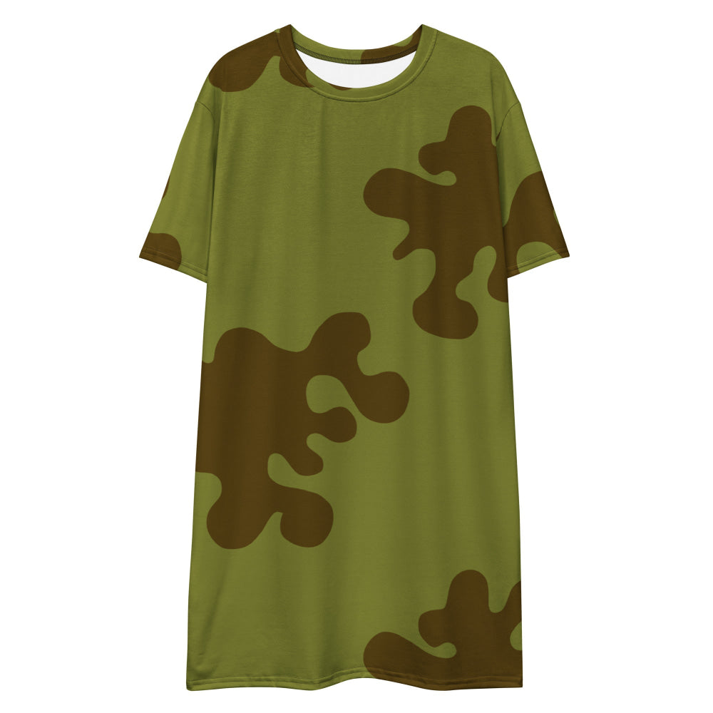 Russian WW2 Amoeba Green and Brown CAMO T-shirt dress - Womens T-Shirt Dress