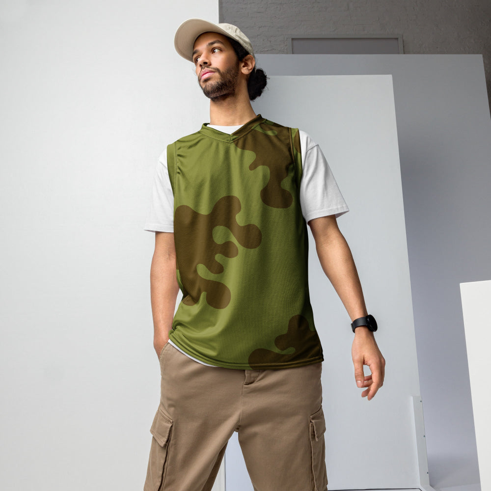 Russian WW2 Amoeba Green and Brown CAMO unisex basketball jersey - 2XS - Unisex Basketball Jersey