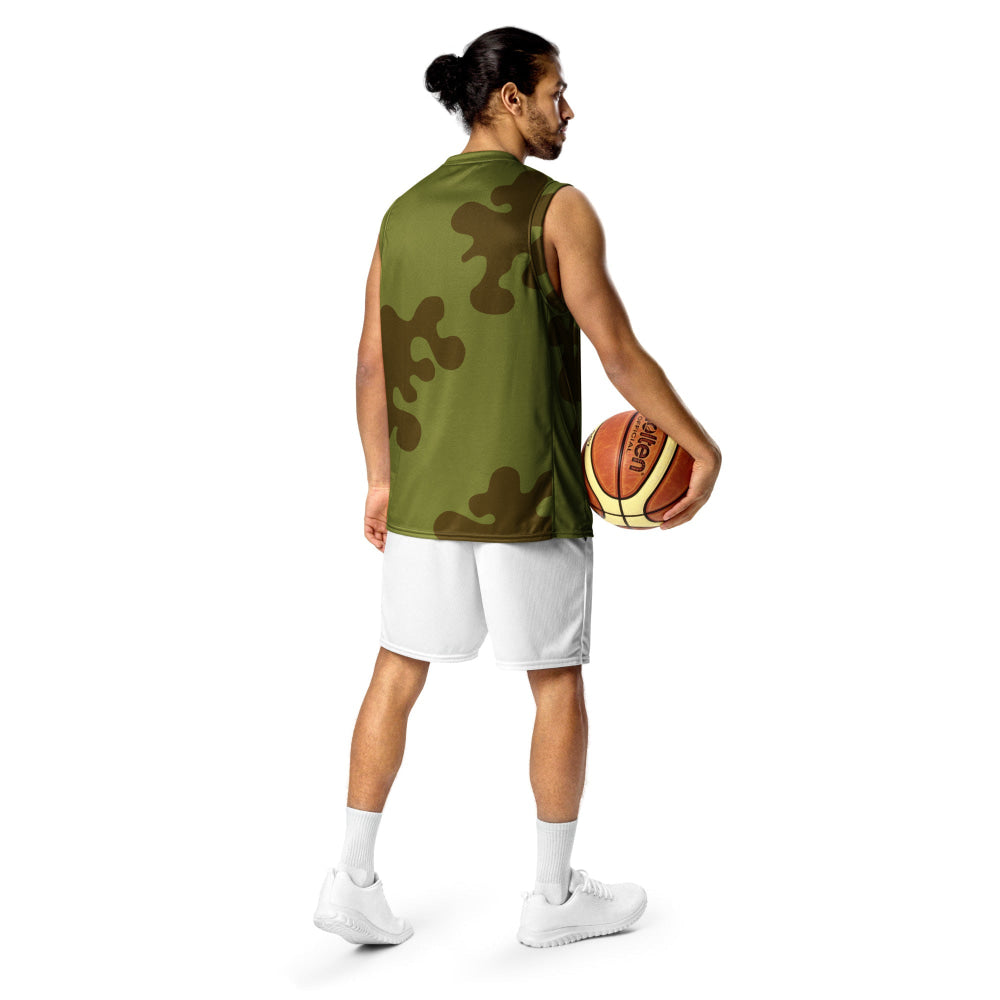 Russian WW2 Amoeba Green and Brown CAMO unisex basketball jersey - Unisex Basketball Jersey