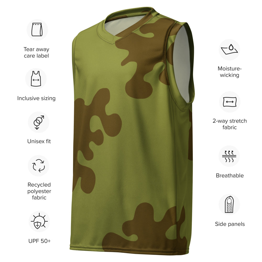 Russian WW2 Amoeba Green and Brown CAMO unisex basketball jersey - Unisex Basketball Jersey