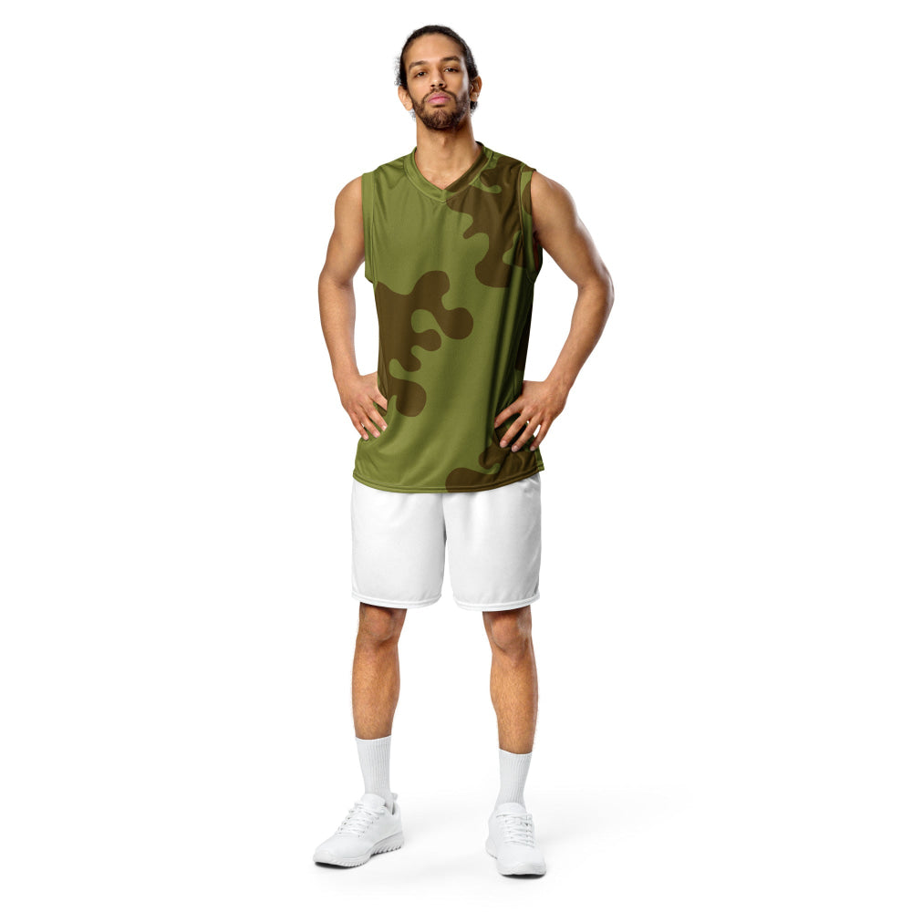 Russian WW2 Amoeba Green and Brown CAMO unisex basketball jersey - Unisex Basketball Jersey