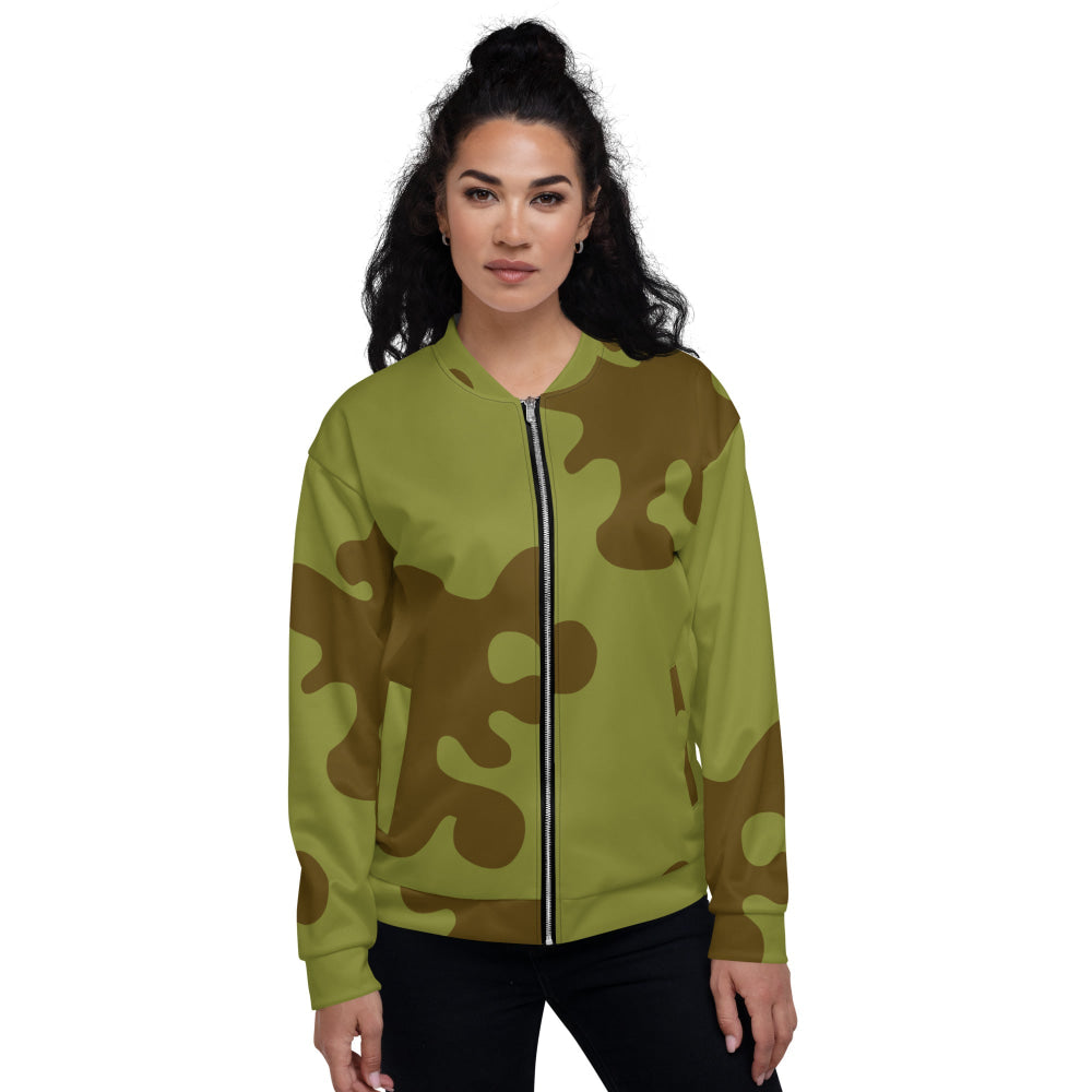 Russian WW2 Amoeba Green and Brown CAMO Unisex Bomber Jacket