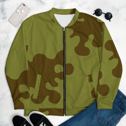 Russian WW2 Amoeba Green and Brown CAMO Unisex Bomber Jacket - XS