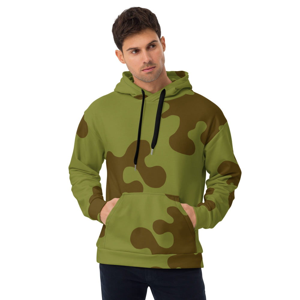 Russian WW2 Amoeba Green and Brown CAMO Unisex Hoodie - 2XS