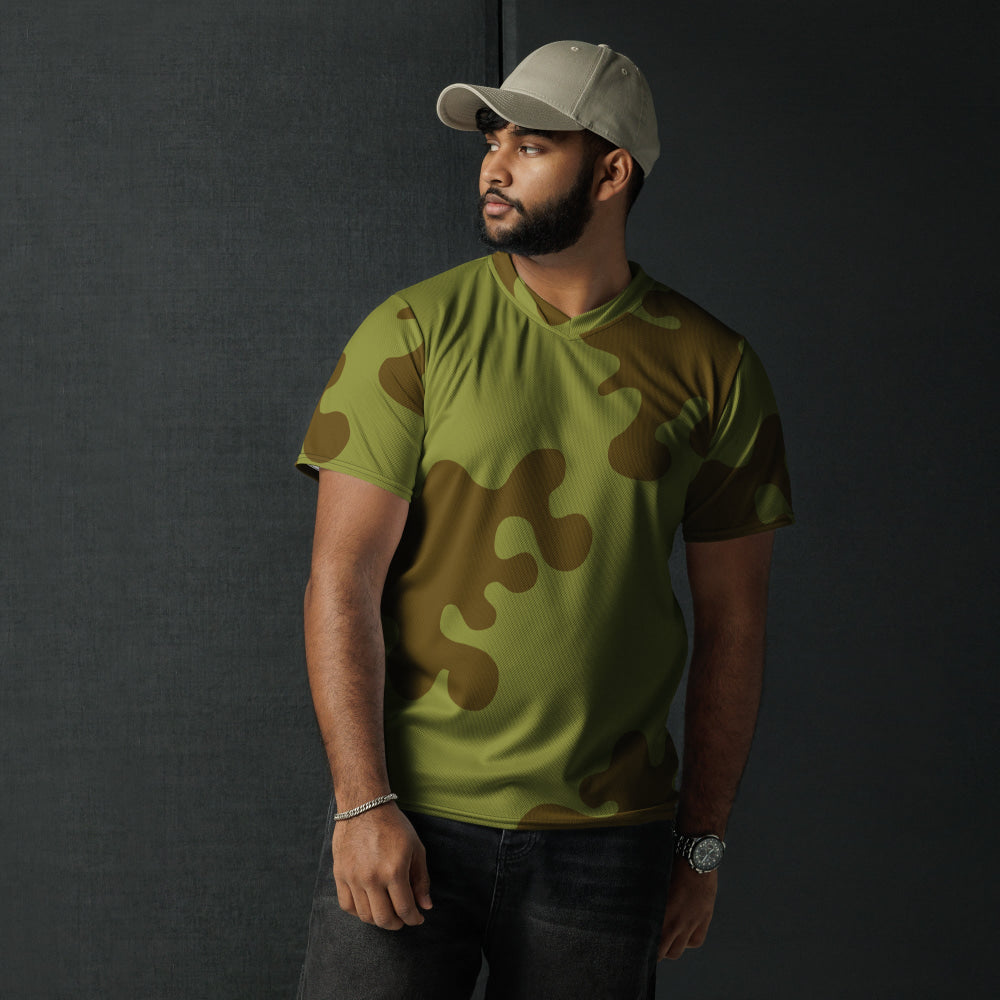 Russian WW2 Amoeba Green and Brown CAMO unisex sports jersey - Unisex Sports Jersey