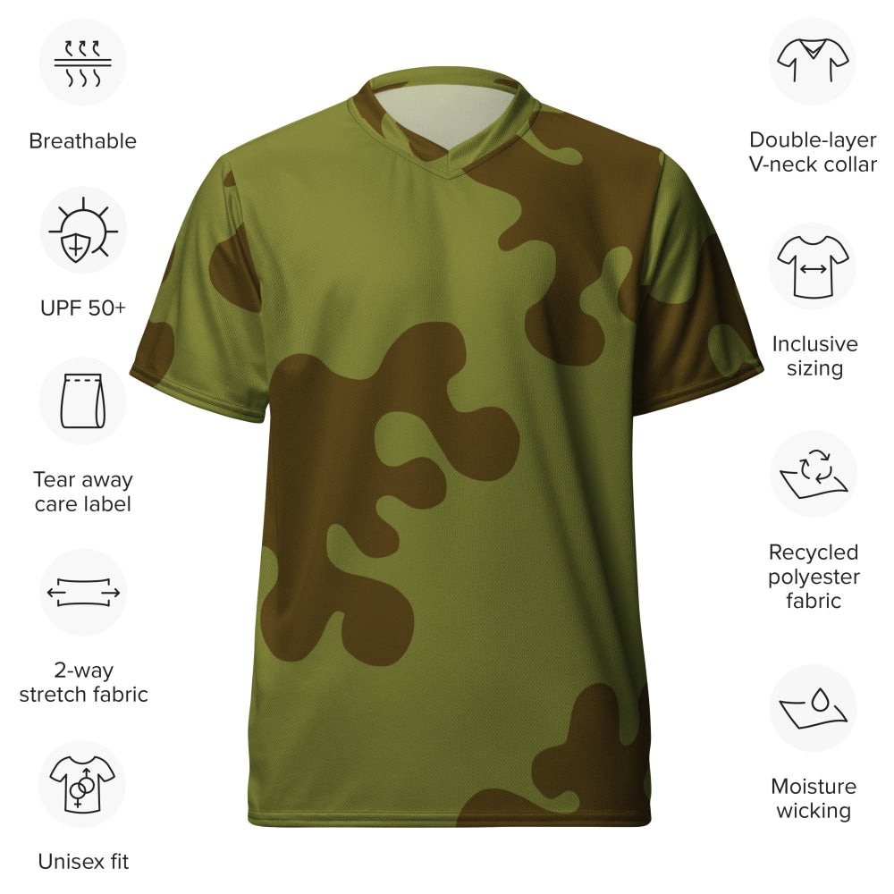 Russian WW2 Amoeba Green and Brown CAMO unisex sports jersey - Unisex Sports Jersey