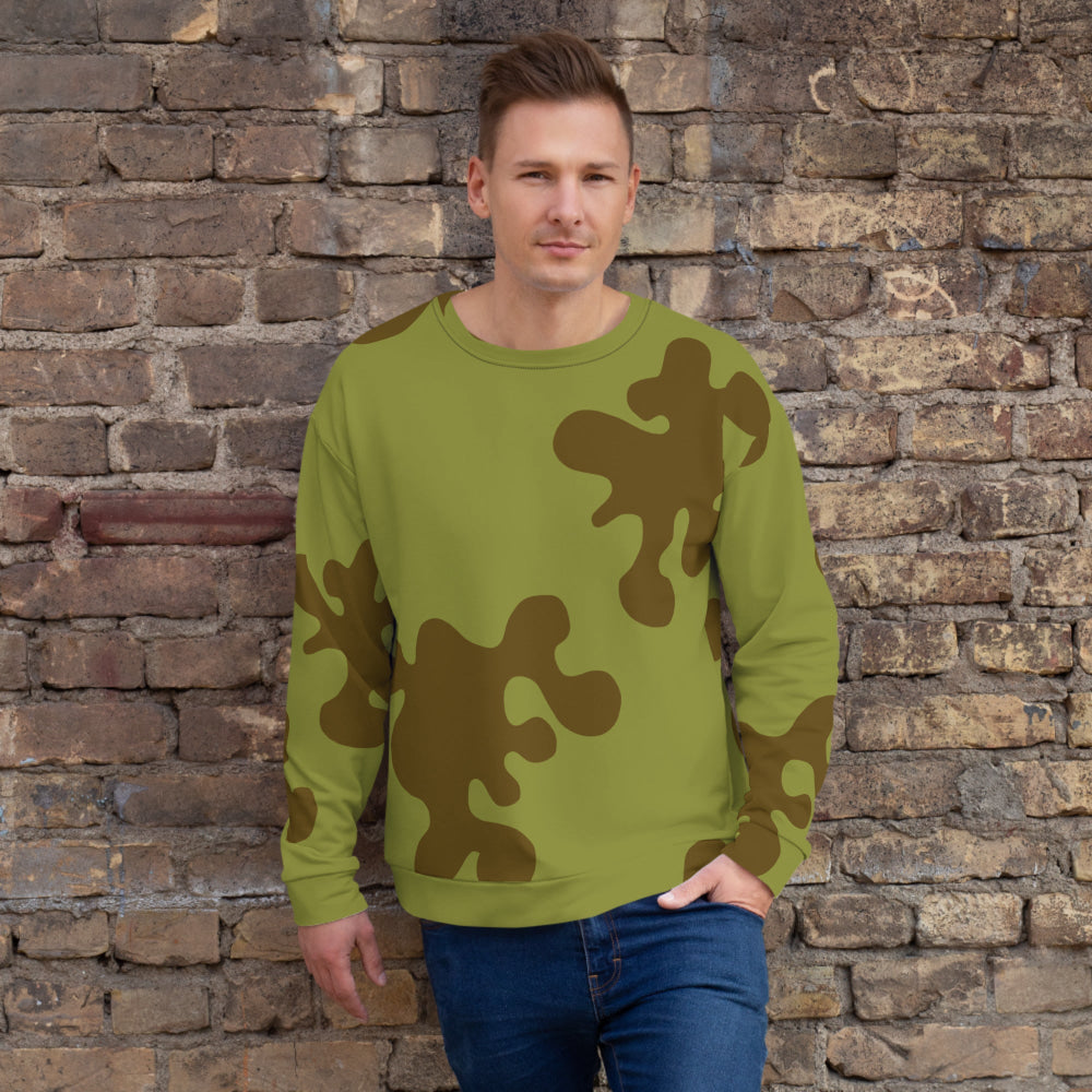 Russian WW2 Amoeba Green and Brown CAMO Unisex Sweatshirt - XS