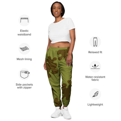 Russian WW2 Amoeba Green and Brown CAMO Unisex track pants - Track Pants