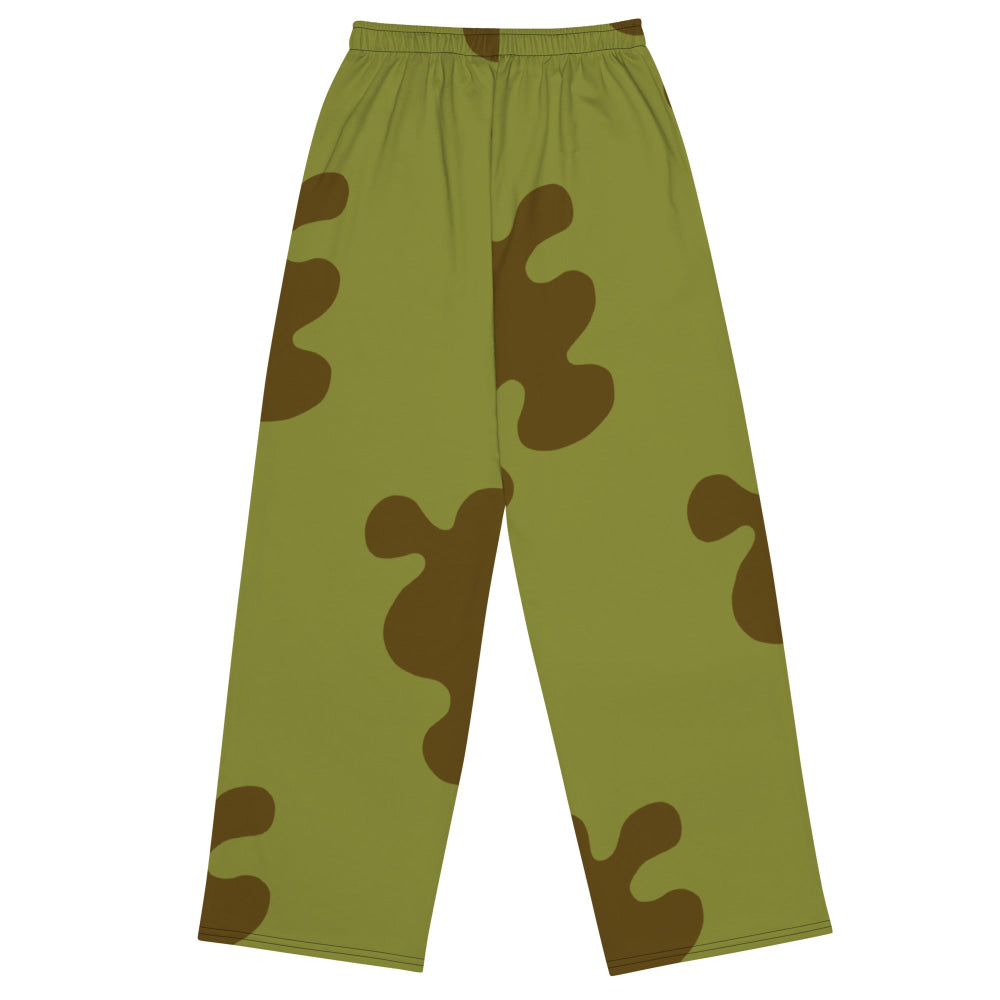 Russian WW2 Amoeba Green and Brown CAMO unisex wide-leg pants - Unisex Wide-Leg Pants