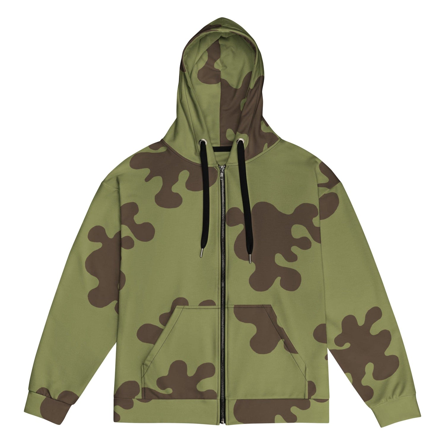 Russian WW2 Amoeba Green and Brown CAMO Unisex zip hoodie - 2XS - Zip Hoodies