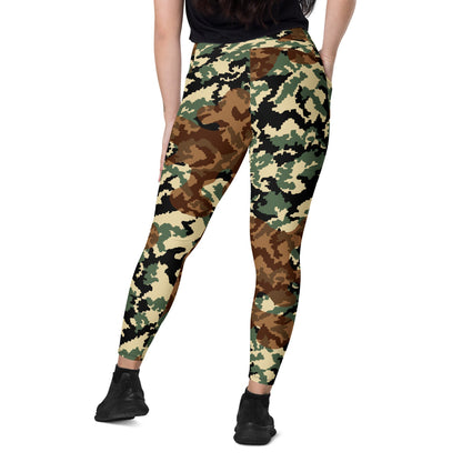 Russian WW2 TTsMKK Disruptive Amoeba Tri Color CAMO Leggings with pockets - Womens With Pockets