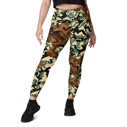 Russian WW2 TTsMKK Disruptive Amoeba Tri Color CAMO Leggings with pockets - Womens With Pockets