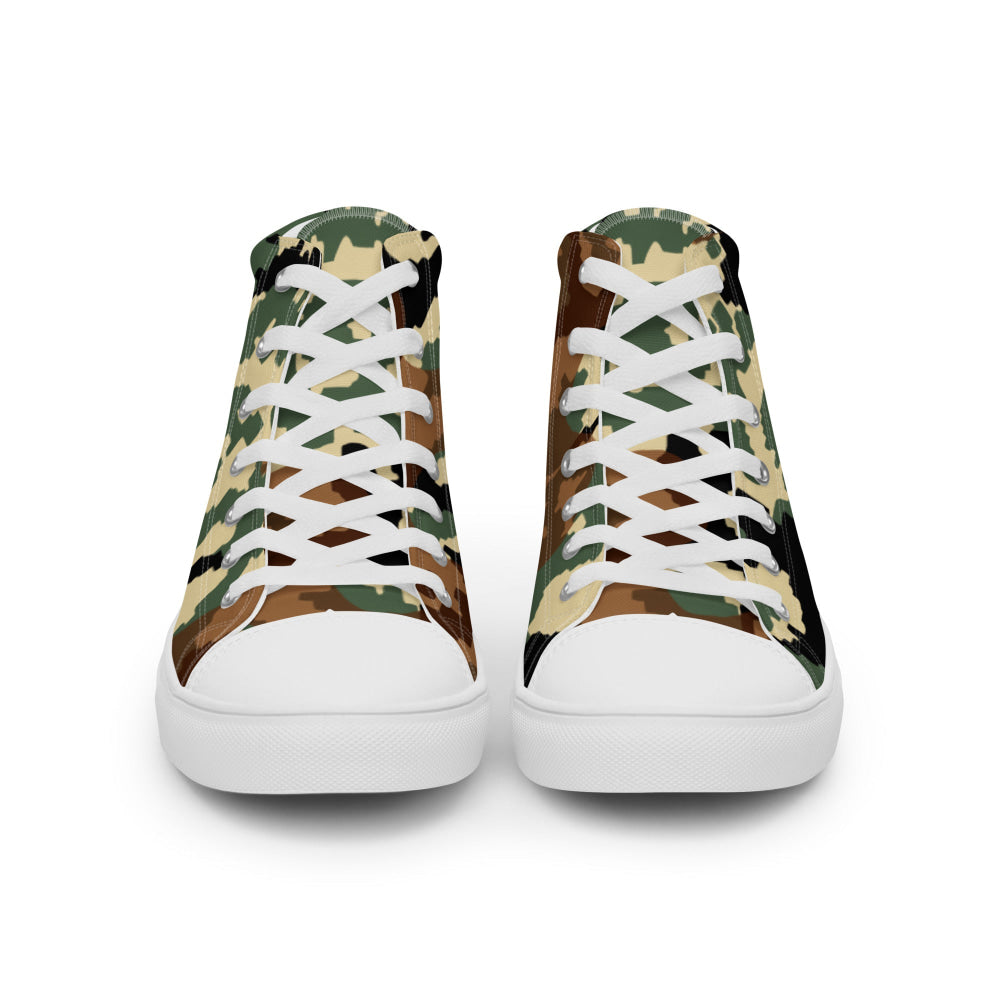 Russian WW2 TTsMKK Disruptive Amoeba Tri Color CAMO Men’s high top canvas shoes - Mens High Top Canvas Shoes