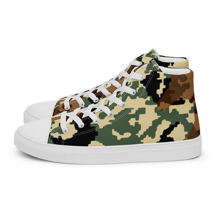 Russian WW2 TTsMKK Disruptive Amoeba Tri Color CAMO Men’s high top canvas shoes - Mens High Top Canvas Shoes