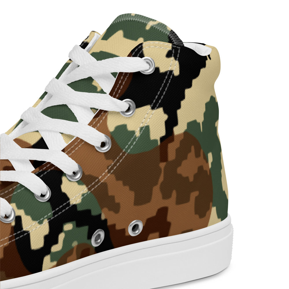 Russian WW2 TTsMKK Disruptive Amoeba Tri Color CAMO Men’s high top canvas shoes - Mens High Top Canvas Shoes