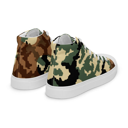 Russian WW2 TTsMKK Disruptive Amoeba Tri Color CAMO Men’s high top canvas shoes - Mens High Top Canvas Shoes