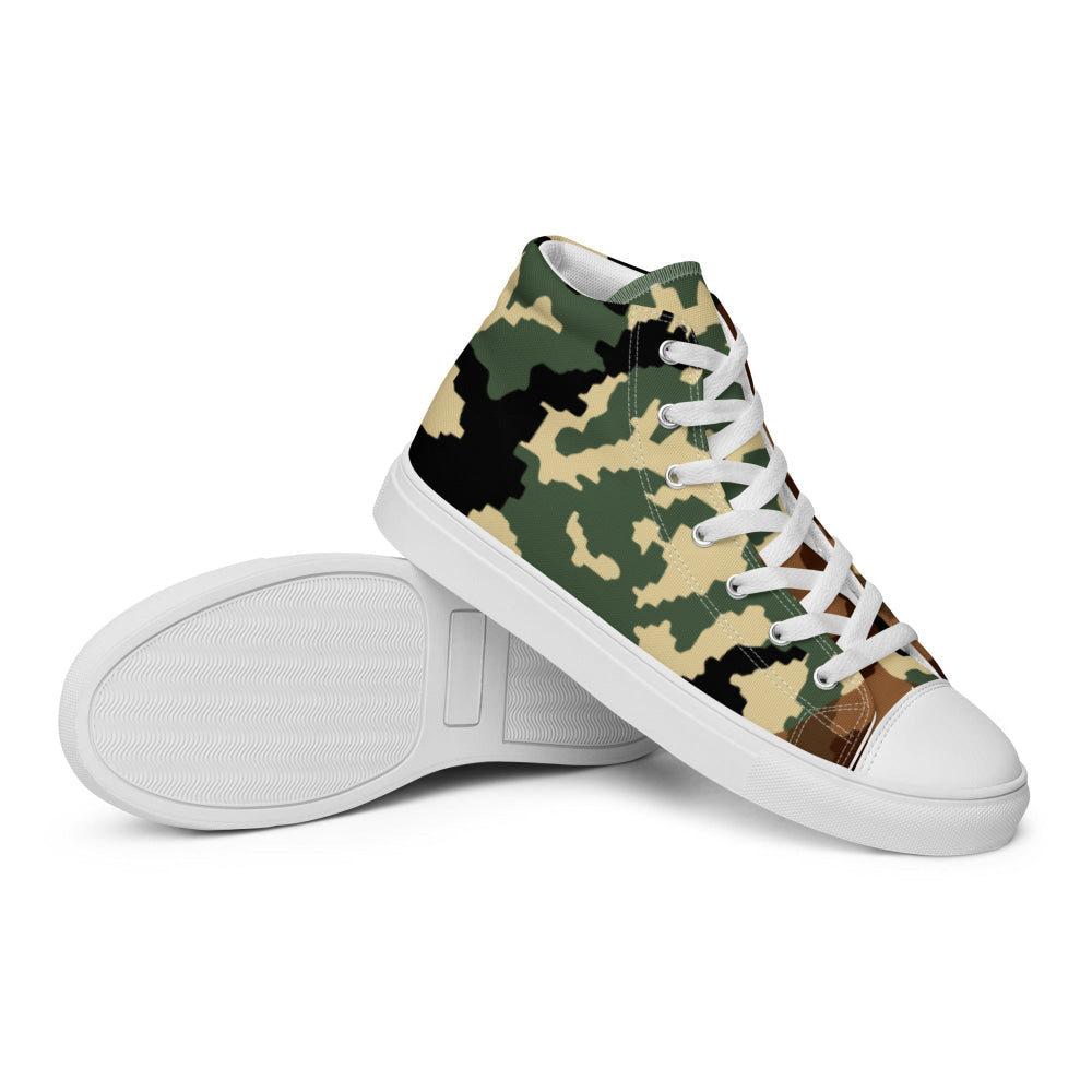 Russian WW2 TTsMKK Disruptive Amoeba Tri Color CAMO Men’s high top canvas shoes - Mens High Top Canvas Shoes