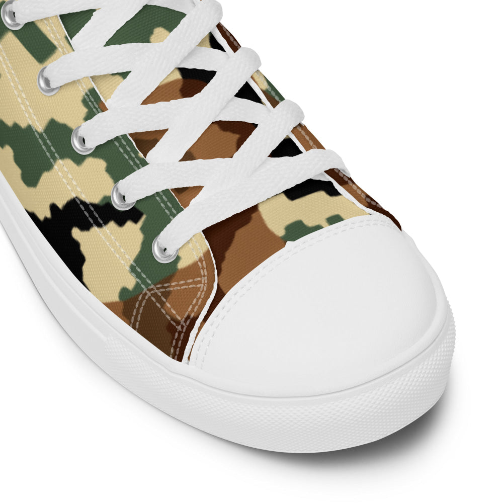 Russian WW2 TTsMKK Disruptive Amoeba Tri Color CAMO Men’s high top canvas shoes - Mens High Top Canvas Shoes