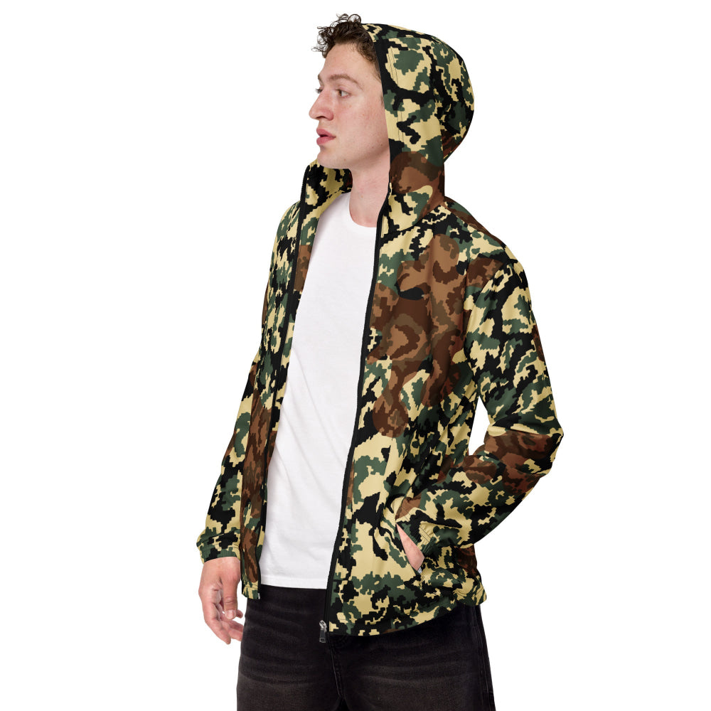 Russian WW2 TTsMKK Disruptive Amoeba Tri Color CAMO Men’s windbreaker - XS - Mens Windbreaker