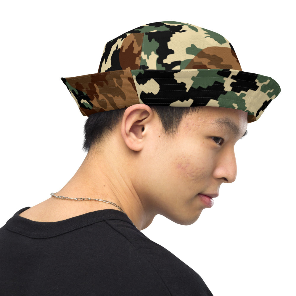 Russian WW2 TTsMKK Disruptive Amoeba Tri Color CAMO Reversible bucket hat - Bucket Hat