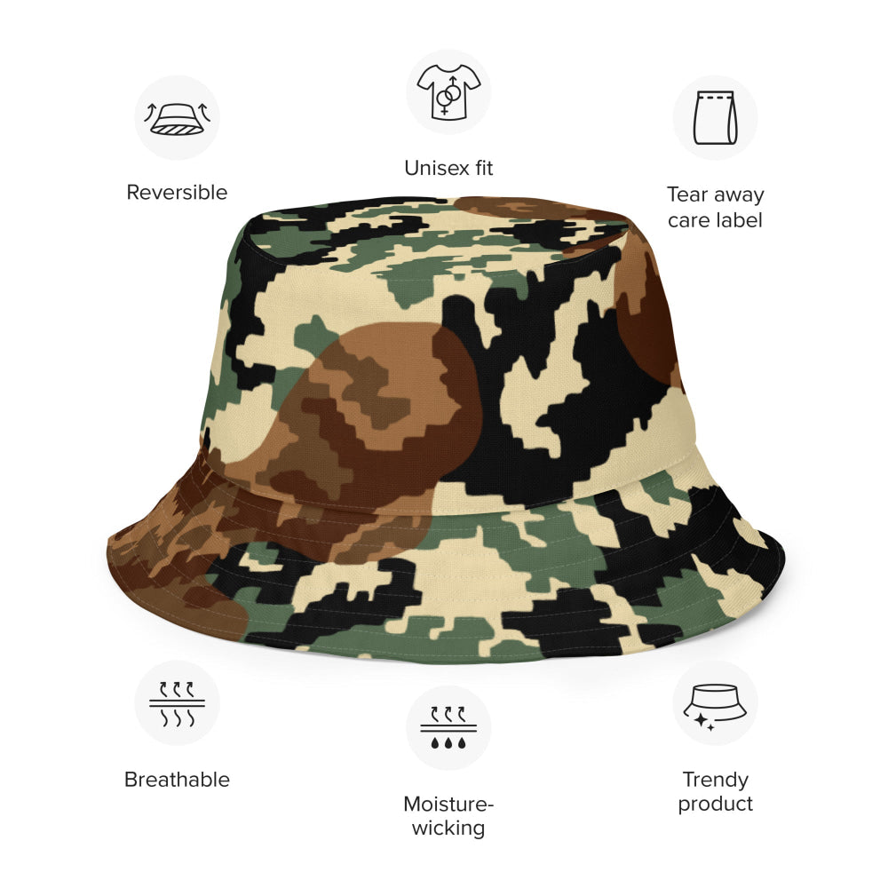 Russian WW2 TTsMKK Disruptive Amoeba Tri Color CAMO Reversible bucket hat - Bucket Hat