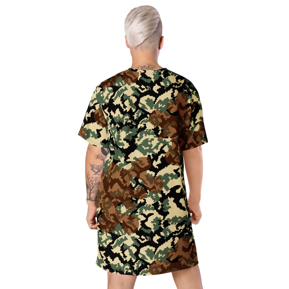 Russian WW2 TTsMKK Disruptive Amoeba Tri Color CAMO T-shirt dress