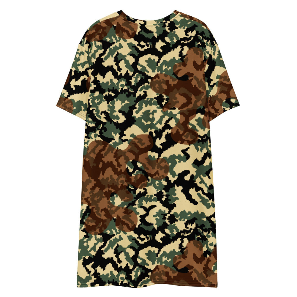 Russian WW2 TTsMKK Disruptive Amoeba Tri Color CAMO T-shirt dress - Womens T-Shirt Dress