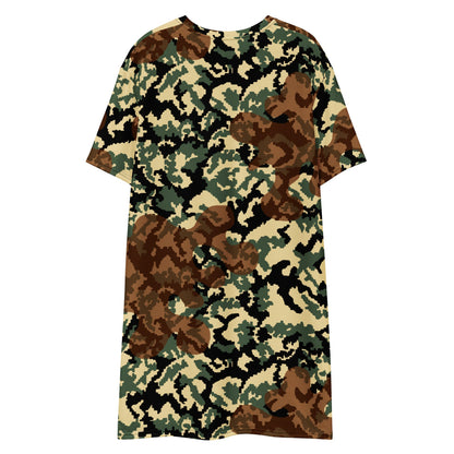 Russian WW2 TTsMKK Disruptive Amoeba Tri Color CAMO T-shirt dress - Womens T-Shirt Dress