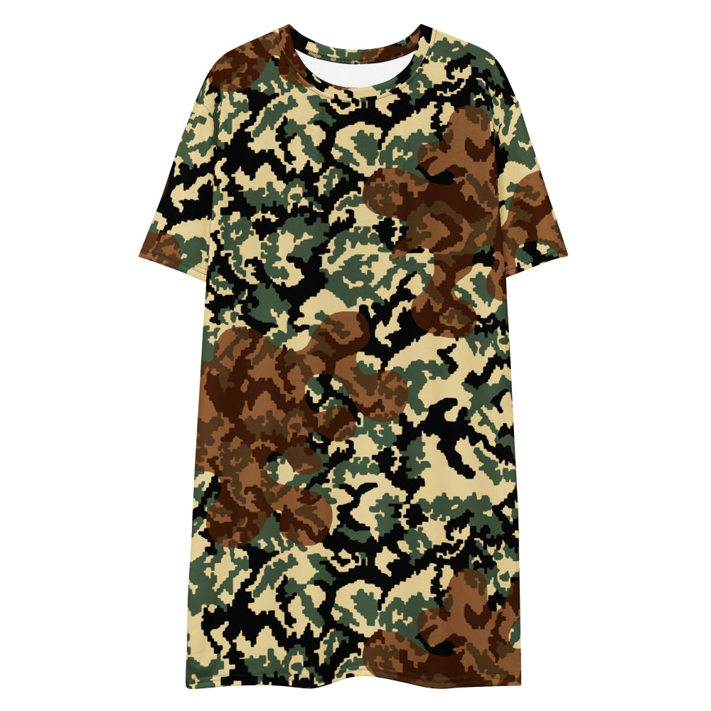 Russian WW2 TTsMKK Disruptive Amoeba Tri Color CAMO T-shirt dress - Womens T-Shirt Dress