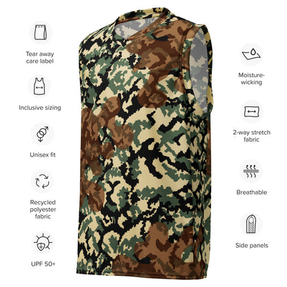 Russian WW2 TTsMKK Disruptive Amoeba Tri Color CAMO unisex basketball jersey - Unisex Basketball Jersey