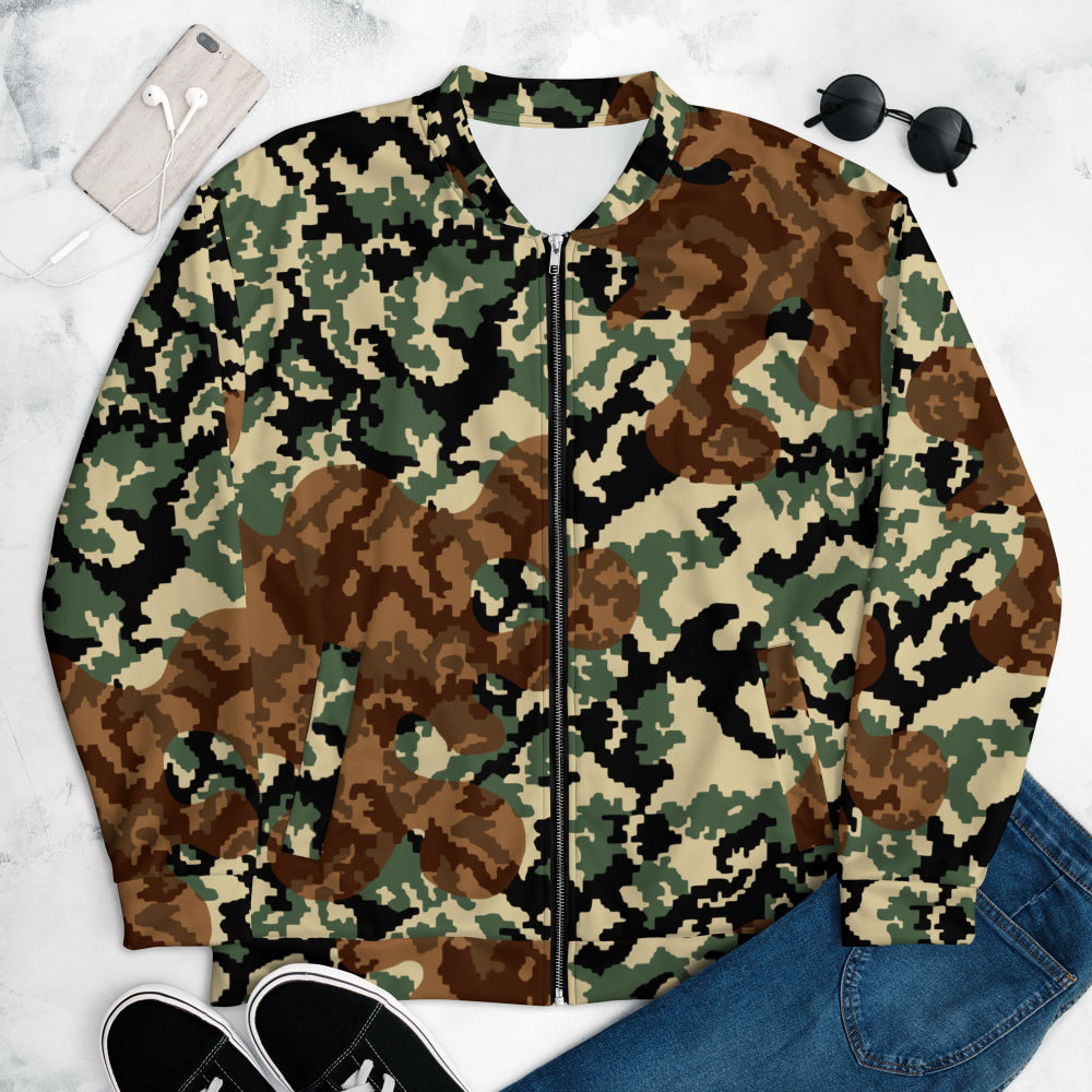 Russian WW2 TTsMKK Disruptive Amoeba Tri Color CAMO Unisex Bomber Jacket - XS