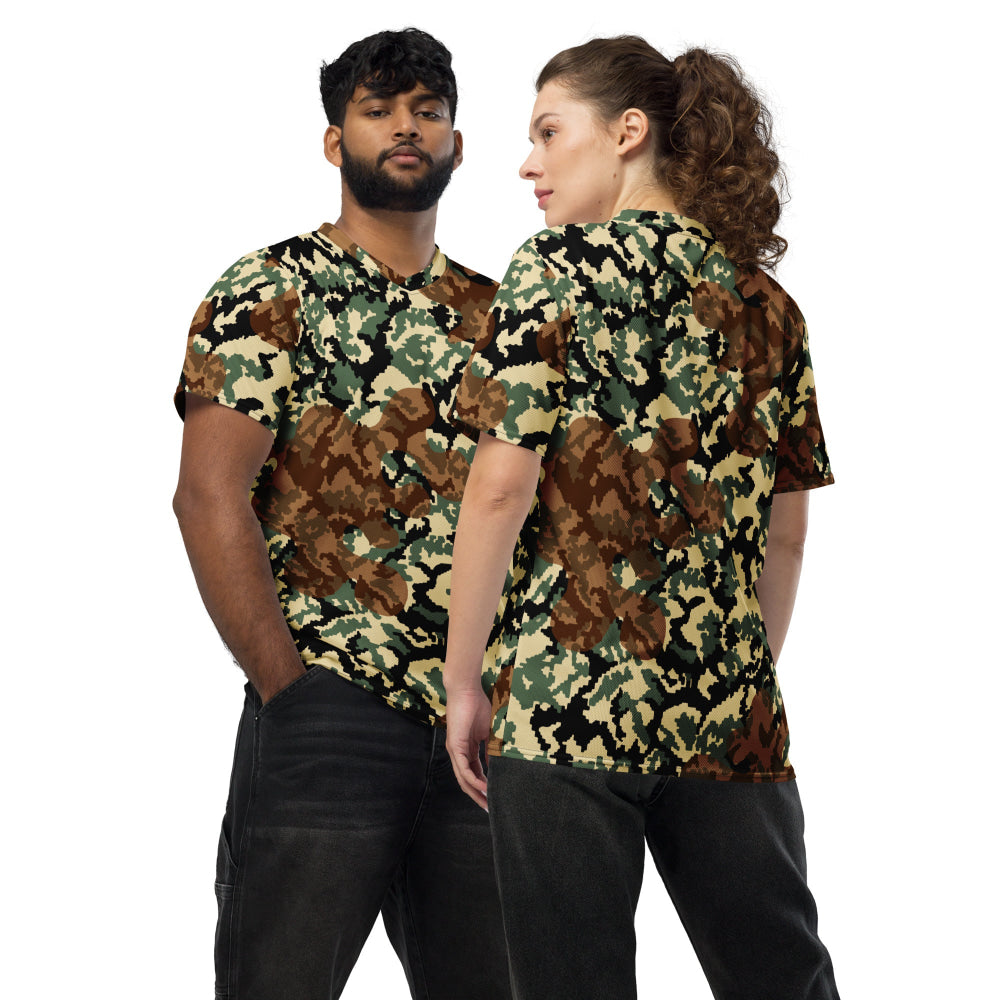 Russian WW2 TTsMKK Disruptive Amoeba Tri Color CAMO unisex sports jersey - 2XS - Unisex Sports Jersey