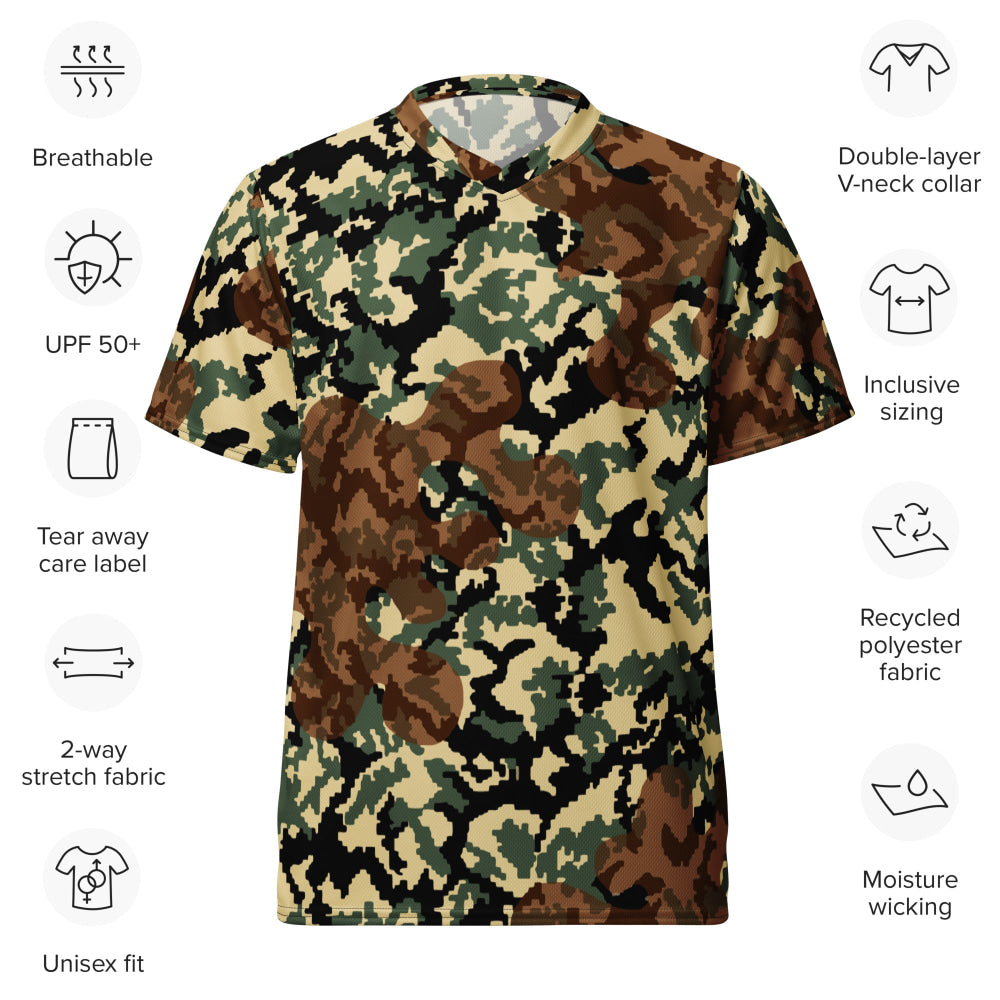 Russian WW2 TTsMKK Disruptive Amoeba Tri Color CAMO unisex sports jersey - Unisex Sports Jersey