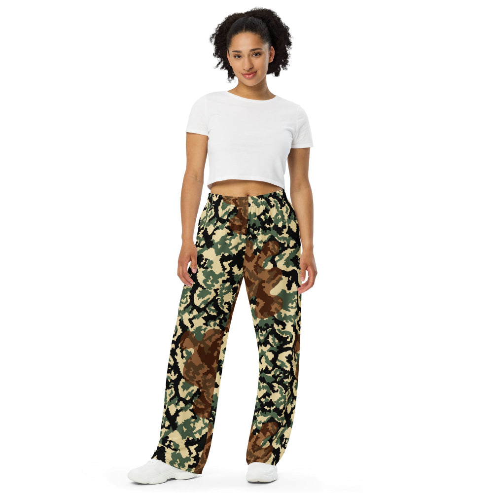 Russian WW2 TTsMKK Disruptive Amoeba Tri Color CAMO unisex wide-leg pants - Unisex Wide-Leg Pants