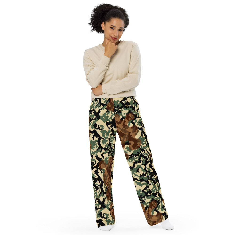 Russian WW2 TTsMKK Disruptive Amoeba Tri Color CAMO unisex wide-leg pants - Unisex Wide-Leg Pants