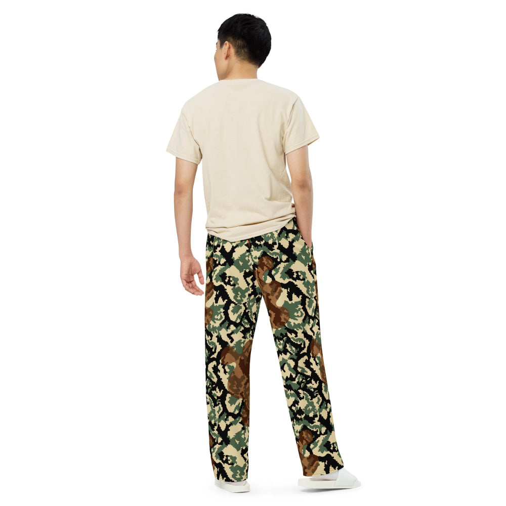 Russian WW2 TTsMKK Disruptive Amoeba Tri Color CAMO unisex wide-leg pants - Unisex Wide-Leg Pants