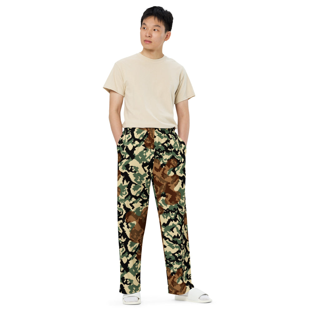 Russian WW2 TTsMKK Disruptive Amoeba Tri Color CAMO unisex wide-leg pants - Unisex Wide-Leg Pants